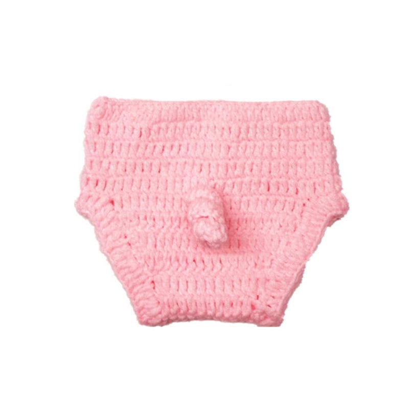 SUNBABY Newborn Photography Props Baby Knitting Wool Material Photography Costume Cute Animal Style Baby Crochet Clothes (Pink Pig) - Image 5